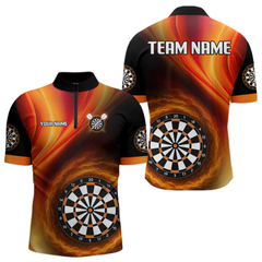 Maxcorners Circle Flame Dartboard Custom Orange Dart Shirt For Men, Dart Team Jerseys LM154