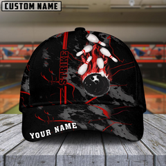 Maxcorners Bowling Strike The Blood Multicolor Personalized Name 3D Cap
