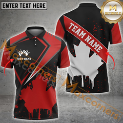 Maxcorners Canadian Flag Bowling Jersey Personalized Name, Team Name 3D Shirt