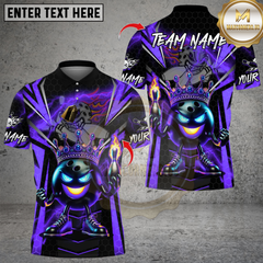 Maxcorners Bowling Crown King Funny Ball Multicolor Customized Name, Team Name 3D Shirts