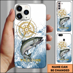 Maxcorner Chinook Fishing Golden Compass Water Splash Personalized Name 3D Phone Case