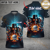 Maxcorners Golf Magic Skull Multicolor Customized Name, Team Name 3D Shirts