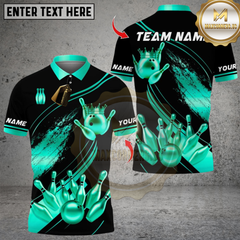 Maxcorners Bowling Ultimate Pins & Ball Design Multicolor Customized Name, Team Name 3D Shirts