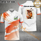 Maxcorners Golf Bag Vintage Multicolor Option Customized Name, Team Name 3D Polo Shirt
