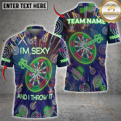 Maxcorners Darts Neon I'm Sexy And I Throw It Multicolor Options Personalized Name, Team Name 3D Shirt