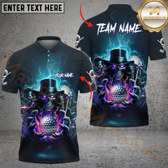 Maxcorners Golf Magic Skull Multicolor Customized Name, Team Name 3D Shirts