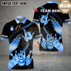 Maxcorners Bowling Ultimate Pins & Ball Design Multicolor Customized Name, Team Name 3D Shirts
