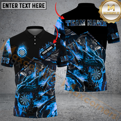 Maxcorners Fiery Dragon Darts Jersey Multicolor Option Customized Name, Team Name 3D Polo Shirt