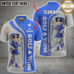 Maxcorners Golf Ball And Wine Lady Fun Vibe Multicolor Personalized 3D Shirt