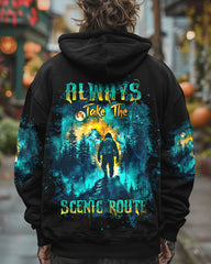 Maxcorners (Hot Deal) Always Take The Scenic Route Compass Bigfoot All Over Print LM1601