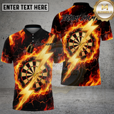 Maxcorners Dart Fire Flames Golden Lightning Bolt Multicolor Options Personalized Name, Team Name 3D Shirt (4 Colors)