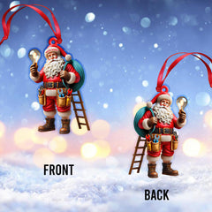 Maxcorners Custom Name Electrician Santa Ornament, Santa Christmas Gift 2D Flat LM2111