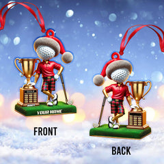 Maxcorners Custom Name and Year Golf Champion Ornament, Golf Lover Christmas Gift 2D Flat LM2111