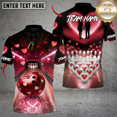 Maxcorners Bowling Love Strike Personalized Name 3D Unisex Shirt