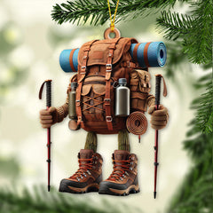 Maxcorners Custom Name Hiking Ornament, Hiking Lover Christmas Decoration453 2D Flat LM2111