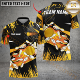 Maxcorners Bowling Golden Blast Personalized Name Men And Women 3D Polo Shirt Custom Bowling Team Jersey (4 Colors)