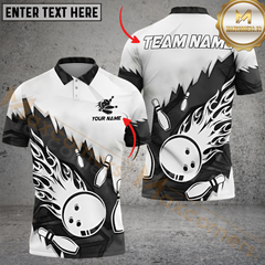 Maxcorners Bowling Fireball Multicolor Personalized Name, Team Name 3D Shirt