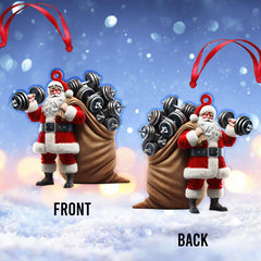 Maxcorners Custom Name Gym Santa Ornament, Gymnastics Christmas Gift 2D Flat LM2111