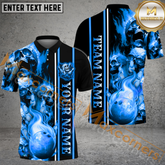 Maxcorners Strike From Hell Bowling Jersey Multicolor Customized Name, Team Name 3D Polo Shirt (4 Colors)