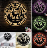 Maxcorners Personalized Moose Metal Sign WITH LED/WITHOUT LED - Rustic Cabin Name Sign, Wildlife Wall Art for Lodge, Camp & Outdoor Decor LM0110