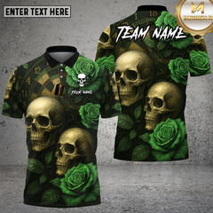 Maxcorners Skull Rose Shirt Red Rose Gothic Skull Multioptions Personalized Name, Team Name Unisex 3D Shirt (4 Colors)