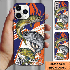 Maxcorner Pike Fishing Dynamic Splash Comic Style Personalized Name 3D Phone Case