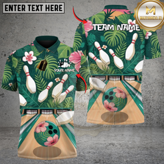 Maxcorners Tropical Paradise Bowling Personalized Name 3D Unisex Shirt