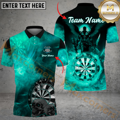 Maxcorners Darts Dark Angle Smoke MultiColor Option Customized Name, Team Name 3D Polo Shirt