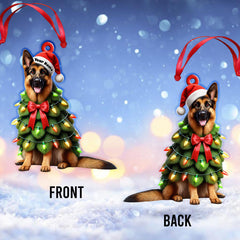 Maxcorners Custom Name German Shepherd Ornament, German Shepherd Christmas Gift 2D Flat LM2111
