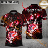 Maxcorners Fantasy Skull Bowling Jersey Multicolor Options Personalized Name, Team Name 3D Shirt