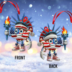 Maxcorners Custom Name American Christmas Ornament, America Lover Christmas Gift 2D Flat LM2111