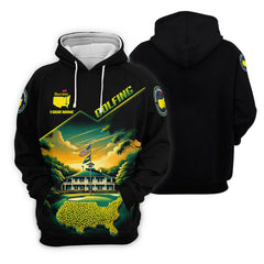 Maxcorners Custom Augusta Golf Course Polo Shirt, Golfing Apparel, Mens Golf Gift, Funny Golf Shirt