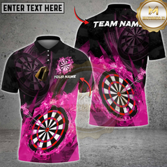 Maxcorners Darts Flame Dartboard Champion Multicolor Customized Name, Team Name 3D Shirts