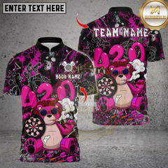 Maxcorners Darts 420 Smoker Teddy Bear Dartboard Multicolor Customized Name, Team Name 3D Shirts