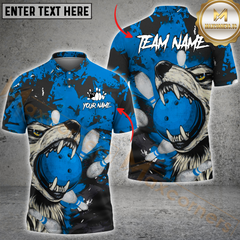 Maxcorners Wolf Strike Bowling Multicolor Customized Name, Team Name 3D Shirts