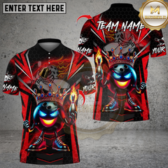 Maxcorners Bowling Crown King Funny Ball Multicolor Customized Name, Team Name 3D Shirts