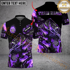 Maxcorners Fiery Dragon Darts Jersey Multicolor Option Customized Name, Team Name 3D Polo Shirt