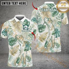 Maxcorners Tropical Swing Golf Polo Shirt, Customized Name & Team Name 3D Shirts (4 Colors)