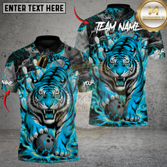 Maxcorners Bowling Blaze Tiger Multicolor Customized Name, Team Name 3D Shirts
