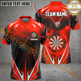 Maxcorners Darts Eagle Flame Mutilcolor Options Personalized Name, Team Name 3D Polo Shirt