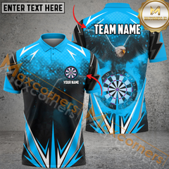 Maxcorners Darts Eagle Flame Mutilcolor Options Personalized Name, Team Name 3D Polo Shirt