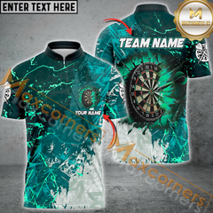 Maxcorners Darts Grunge Break Dartboard Customized Name, Team Name 3D Polo Shirt