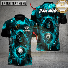 Maxcorners Billiard Shadow Reaper 8 Ball Multicolor Customized Name Team Name 3D Shirt
