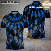 Maxcorners Thunder Rain Flame Bowling Jersey Multicolor Option Customized Name, Team Name 3D Shirt (4 Colors)