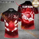 Maxcorners Thunder Color Bowling Jersey Multicolor Option Customized Name, Team Name 3D Polo Shirt