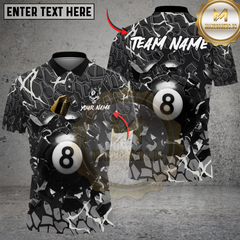 Maxcorners Billiards 8-Ball Crack Wall Personalized Name, Team Name Unisex Shirt