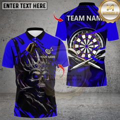 Maxcorners Darts Skull Flame Multicolor Customized Name, Team Name 3D Shirts