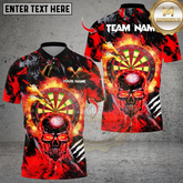 Maxcorners Darts Skull Fire Flame Multicolor Customized Name, Team Name 3D Shirts