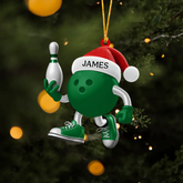 Maxcorners Personalized Cute Green Bowling Ornament Christmas Gift for Bowling Lover MT1611