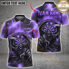 Maxcorners Darts Grim Reaper Multicolor Personalized 3D Shirt, Lightning Strike with Death Target Shirts